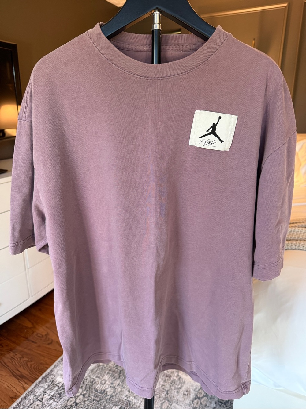 Jordan Flight Oversized Fit T-Shirt Men’s Medium Purple Mauve Jumpman Patch